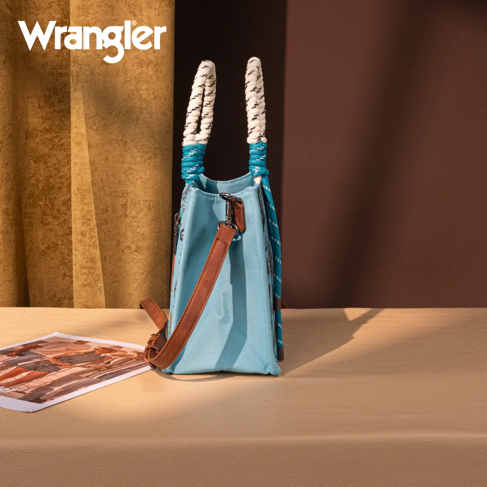 South End Clothing and Apparel L.L.C - Wholesale Tote Bag - Women's - Wrangler Cowboy Print Tote/Crossbody 1