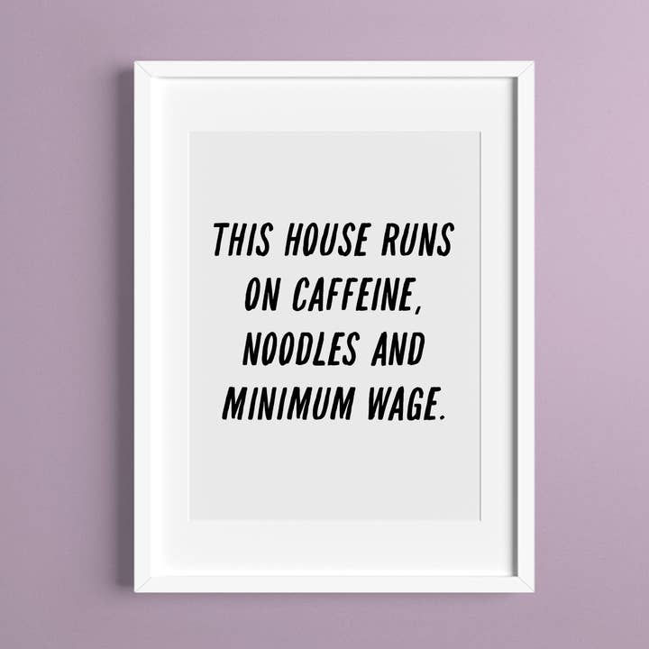 This House Runs On Art Print for wholesale by The Sweary Card Co