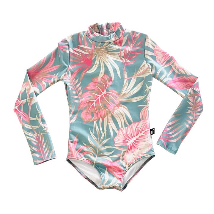 Girls 1-Piece SHRED Suit - Tropical Crush Design for wholesale by The Salty Grom