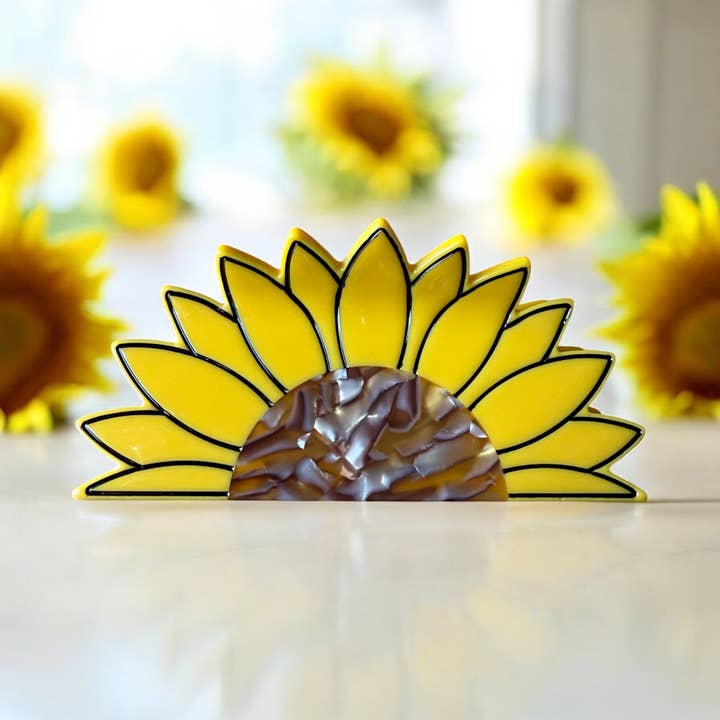 Sunflower Hair Clip for wholesale by FuchsiaPinks