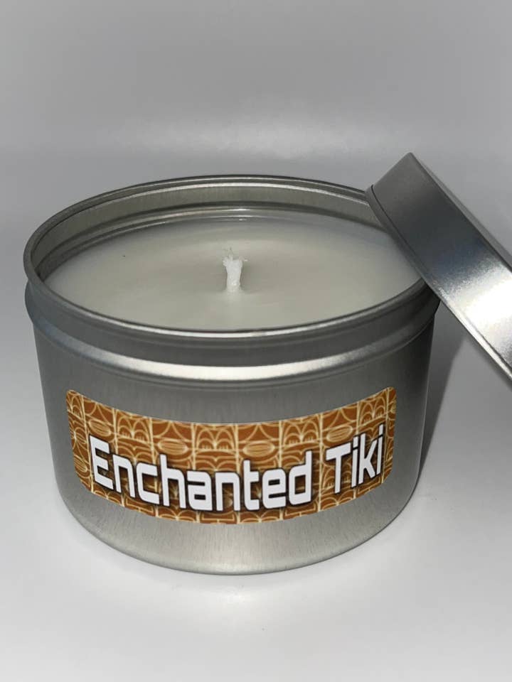 Vela de mecha de madera encantada Tiki de 8 oz para venta al por mayor de Familiar Fragrances