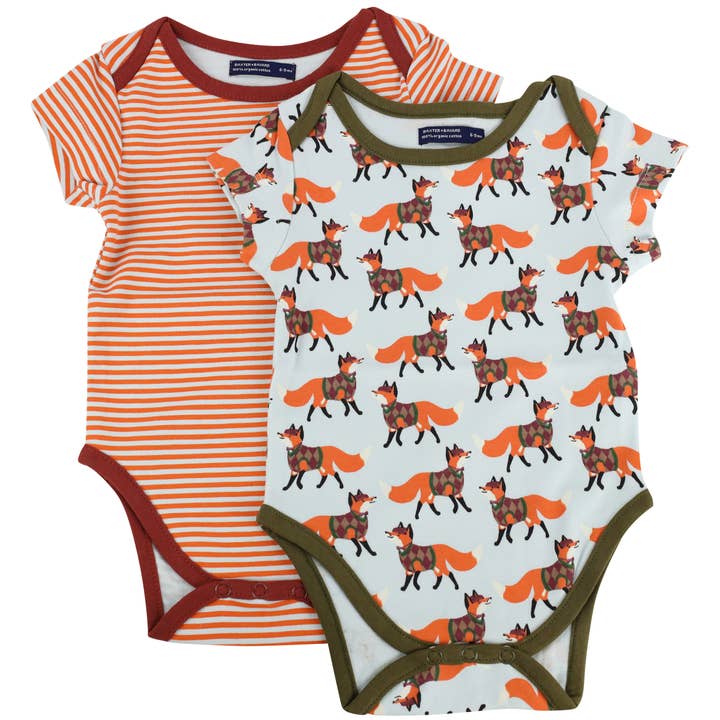 BAXTER + BAYARD Organic Cotton Onesies (2-Pack) Fox for wholesale by Baxter+Bayard