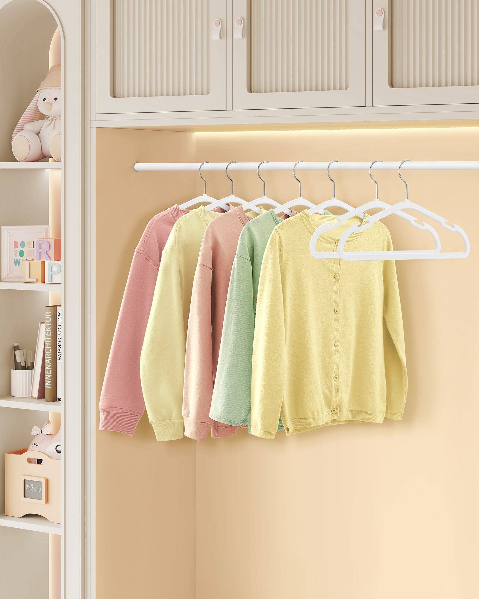 Greenwestons - Wholesale Clothes Hangers - Non-Slip Velvet Baby Closet Cloud White Hangers - Pack of 500