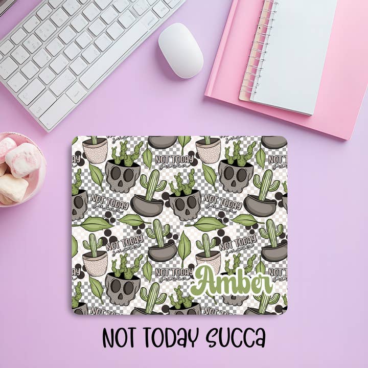 Creekside Design Company – wholesale Musmatta – Personlig "Not Today Succa" Kaktus Dödskalle Musmatta – Rolig & Tuff Skrivbordstillbehör för Arbete & Gaming