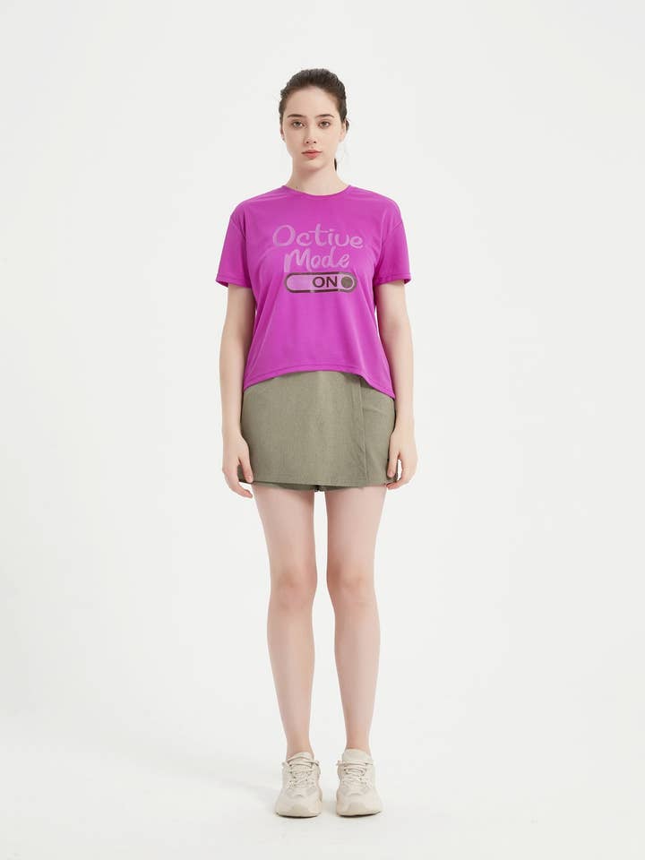 Kvinders SS T-shirt med tryk og rund hals for engroshandel hos Neyo