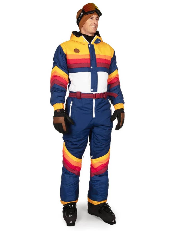 Tipsy Elves – Fato de esqui – Homem por atacado – Fato de Neve Vintage Freestyle - Fato de Esqui com Riscas para Homem0