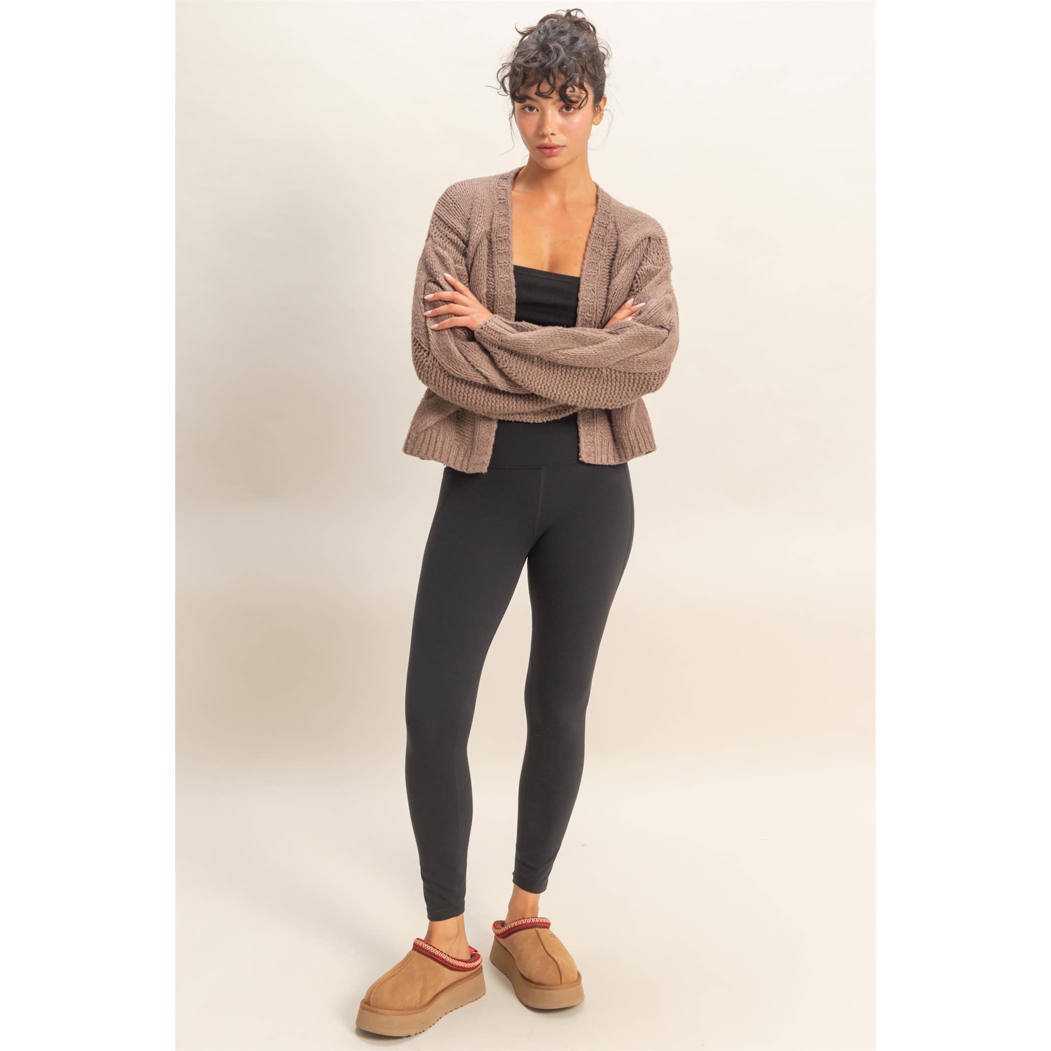 HYFVE - Wholesale Cardigan - Women's - Oversized Cable Knit Open Front Cardigan Sweater13