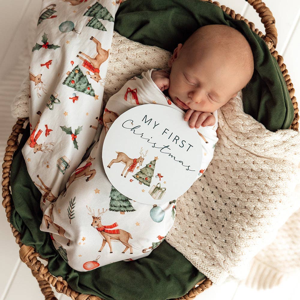 Snuggle Hunny – wholesale Milestone art/keepsake – Child & baby – Prancer & Friends Reversible Single Milestone Card3