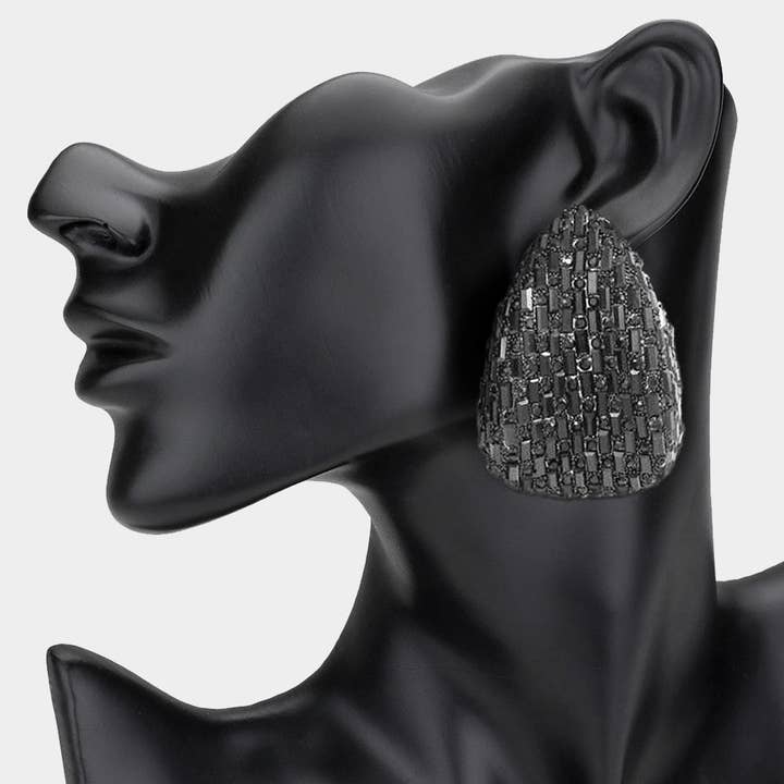 Sensibling Corp. - Wholesale Dangle Earrings - Bold Glam Rhinestone Embellished Teardrop Earrings4