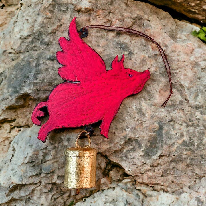 Gris bell USA Mobile Wind Chime Garden Farm inredning metall för wholesale av Whimsies