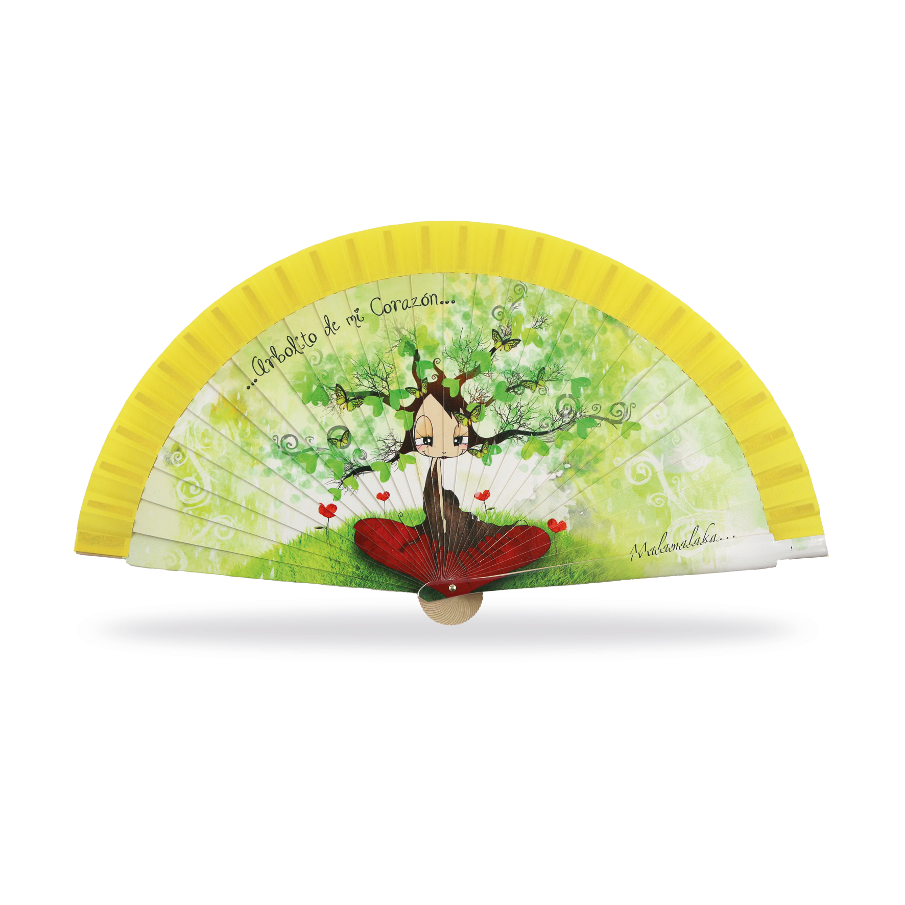 Cuatrogotas - Wholesale Party/Paper Folding Fan - Malamalaka Fan, made of natural TREE wood. Ref-M31131