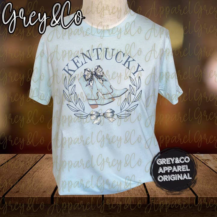 Grey&Co - Wholesale Screen Printed T-Shirt - Women's - Boots and Bows Kentucky Derby Shirt