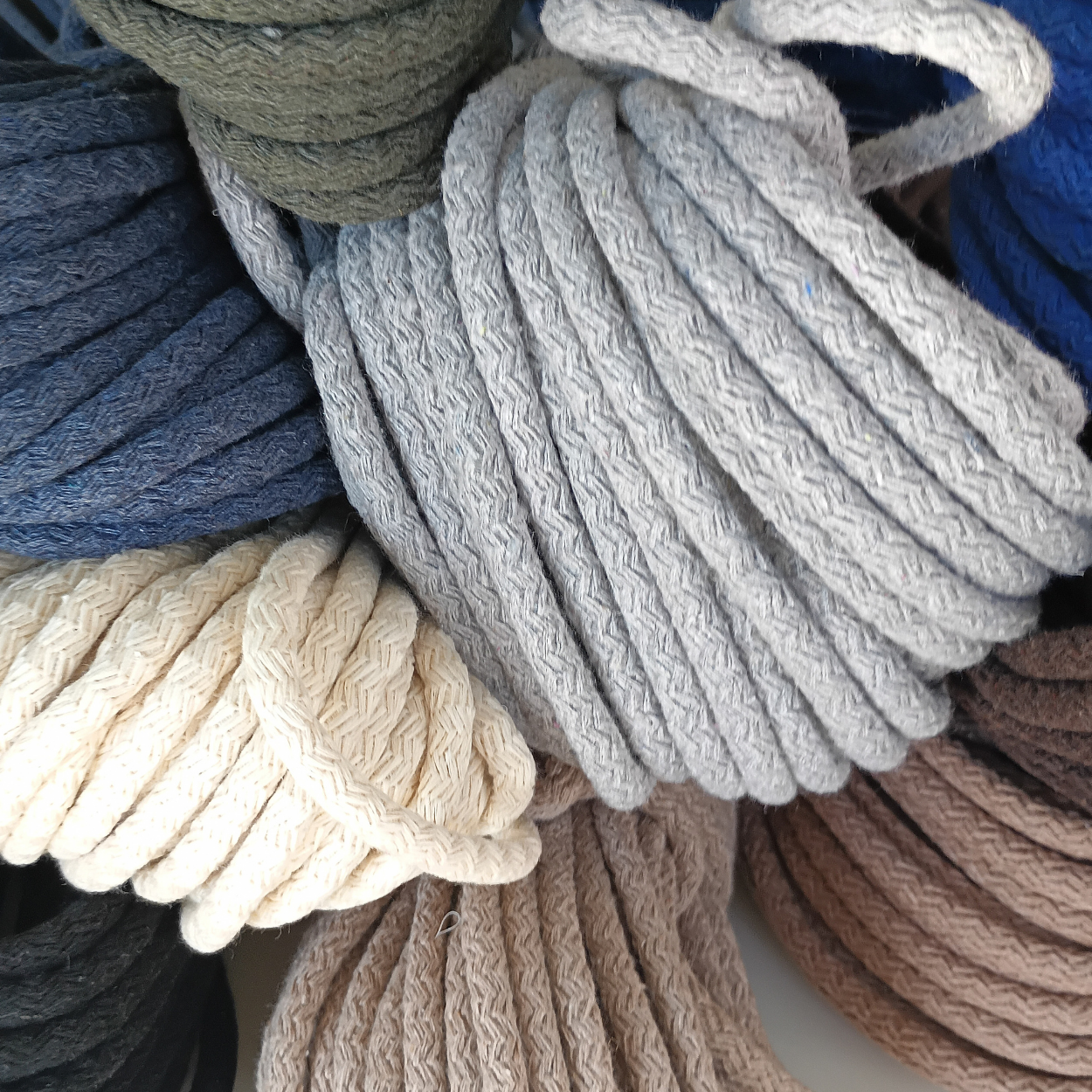 Dream Trimming Goods LLC - Wholesale Craft Supplies - Gray  Cotton Rope 1/4" inch x 500 Yards –Braided Macrame Sew3