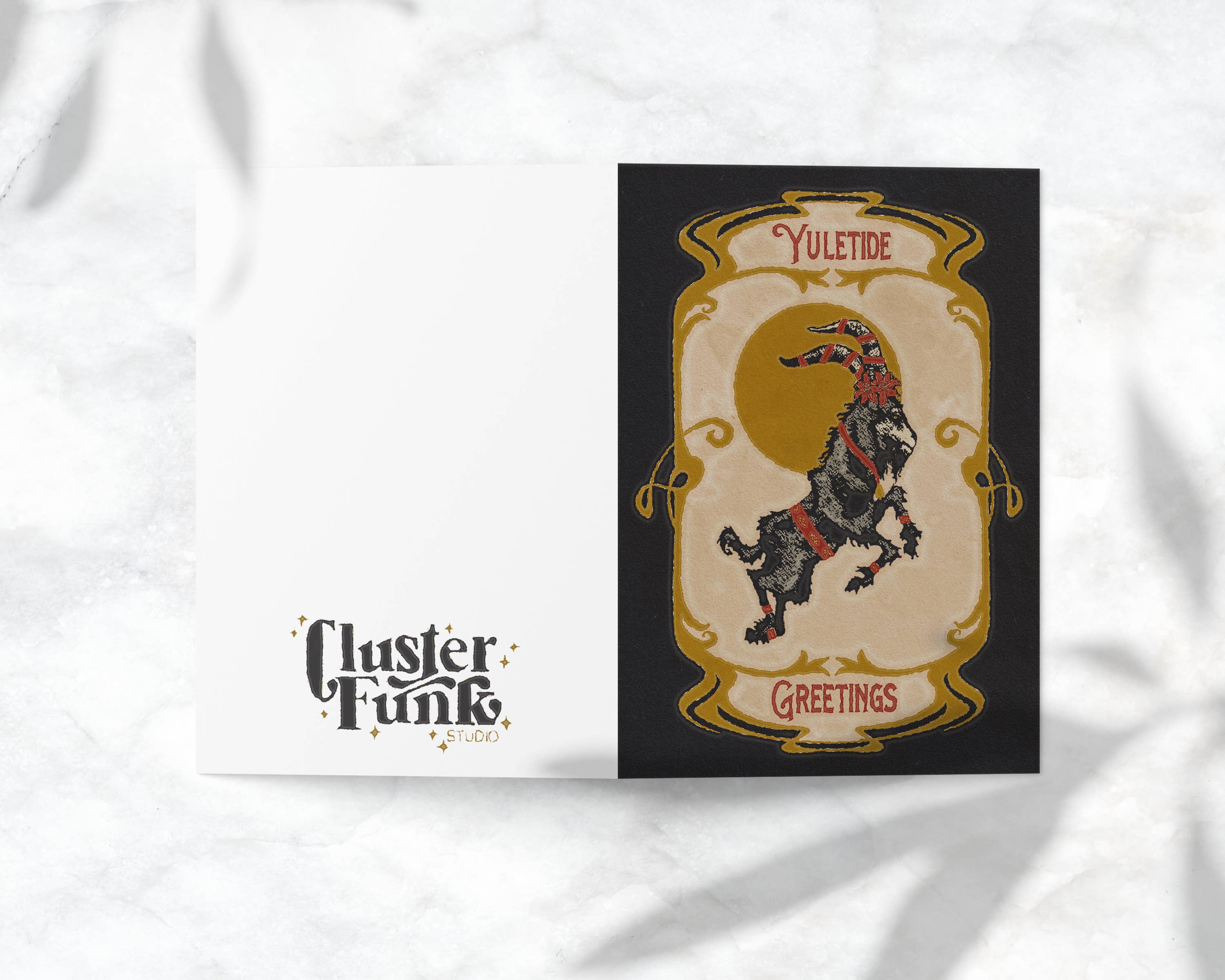 Cluster Funk Studio - Wholesale Christmas Card - Yule Goat Christmas Card1