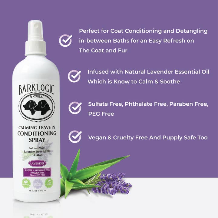 Logic Products - Wholesale Pet Spray - Dog - BarkLogic Calming Leave In Conditioner Spray - Lavender