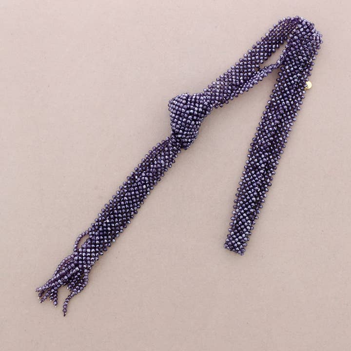 Sonata - Wholesale Beaded/Pearl Necklace - Faceted Crystal Tie Long Necklace8