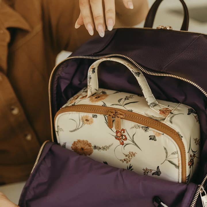 OiOi - Wholesale Diaper Bag - Baby - Multitasker Nappy Backpack - Mulberry Vegan Leather