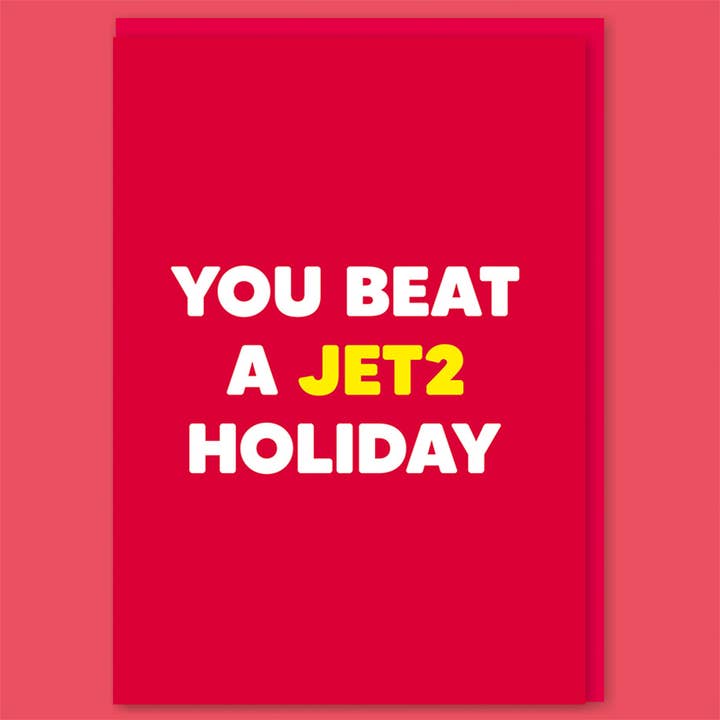 You beat a Jet2 holiday Greeting Card for wholesale by Dean Morris Cards