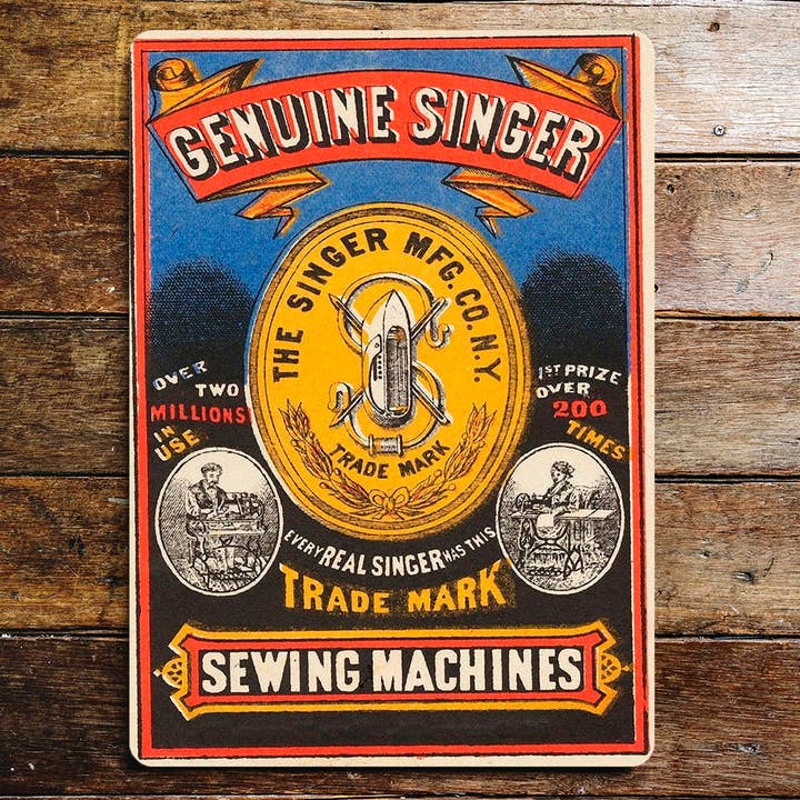 The British Metal Signs Company - Vente Pancarte - Machine à coudre Singer authentique - Plaque en métal