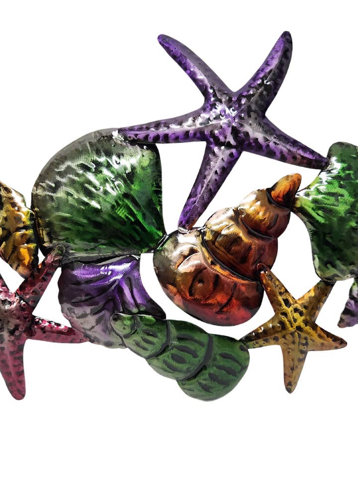 HUGE BEAUTIFUL UNIQUE SEA OCEAN SHELLS STAR FISH CONCH METAL for wholesale by White Elephant