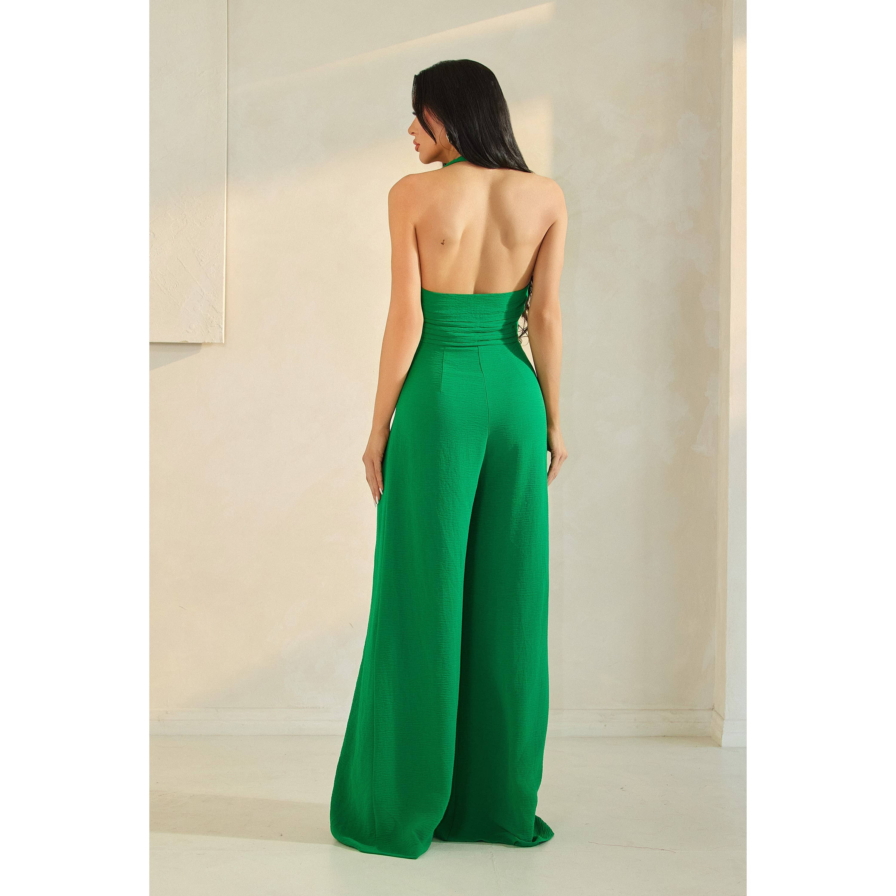 The Sang - Wholesale Jumpsuit - Women's - SOLID HALTER GATHERED JUMPSUIT12