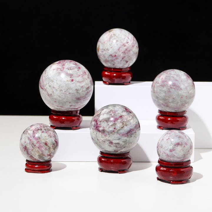 Moon Rituals - Wholesale Spiritual Stone/Crystal - Exquisite Plum Tourmaline Sphere - Healing Crystal, Meditation, Decorative Sphere0