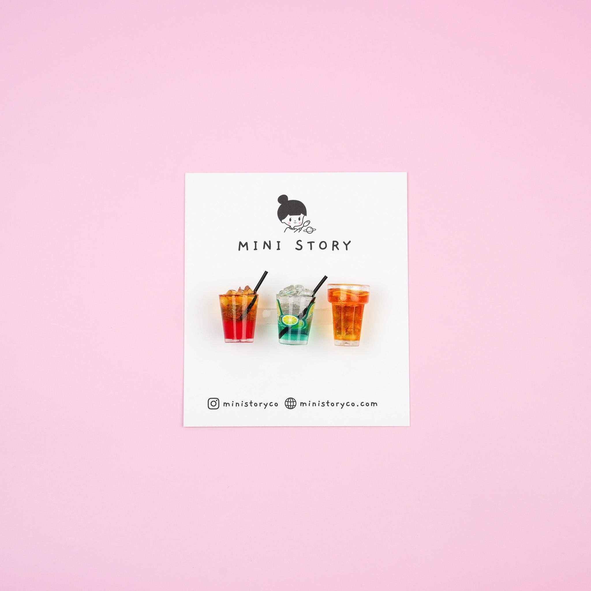 Mini Story Co – wholesale Magnet – Refreshing Beverage Magnet Set | Iced Coffee, Bubble Tea, Lemon Juice, Soft Drinks, Mocktail Kitchen Decor12