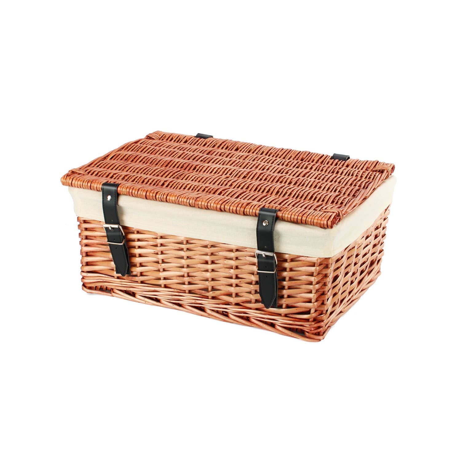 Gadsby – wholesale Basket – 18 Inch Wicker Hamper Basket with Cream Liner - Split Willow0