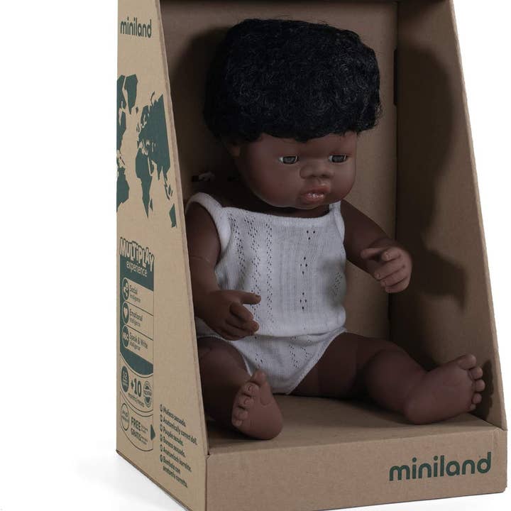 Soft Body Black Hair Baby Doll Boy African Anatomically Corr for wholesale by KsmToys