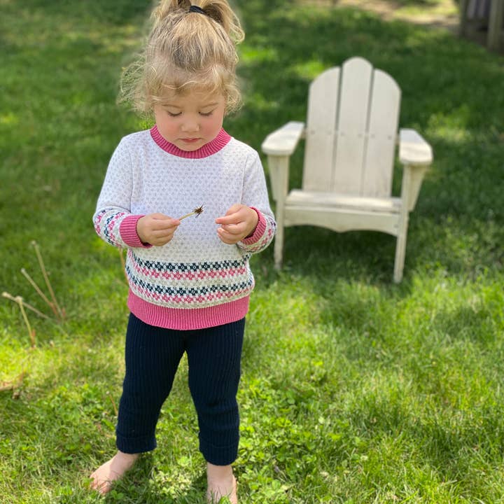 Jet-Setter - Sudadera de algodón reciclado para bebés y niños pequeños, color crema y rosa para venta al por mayor de loop collection