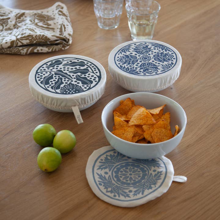 Spaza Home UK - Wholesale Cookware Lid Set - Dish and Bowl Covers Small Madiba Print Set | Set of 3 Small