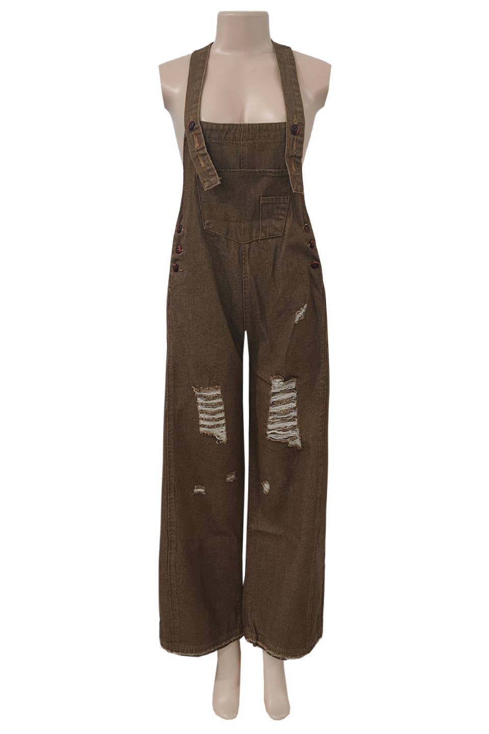 Rosa Clothing - Wholesale Overalls - Women's - southern Country distressed washed denim overall5