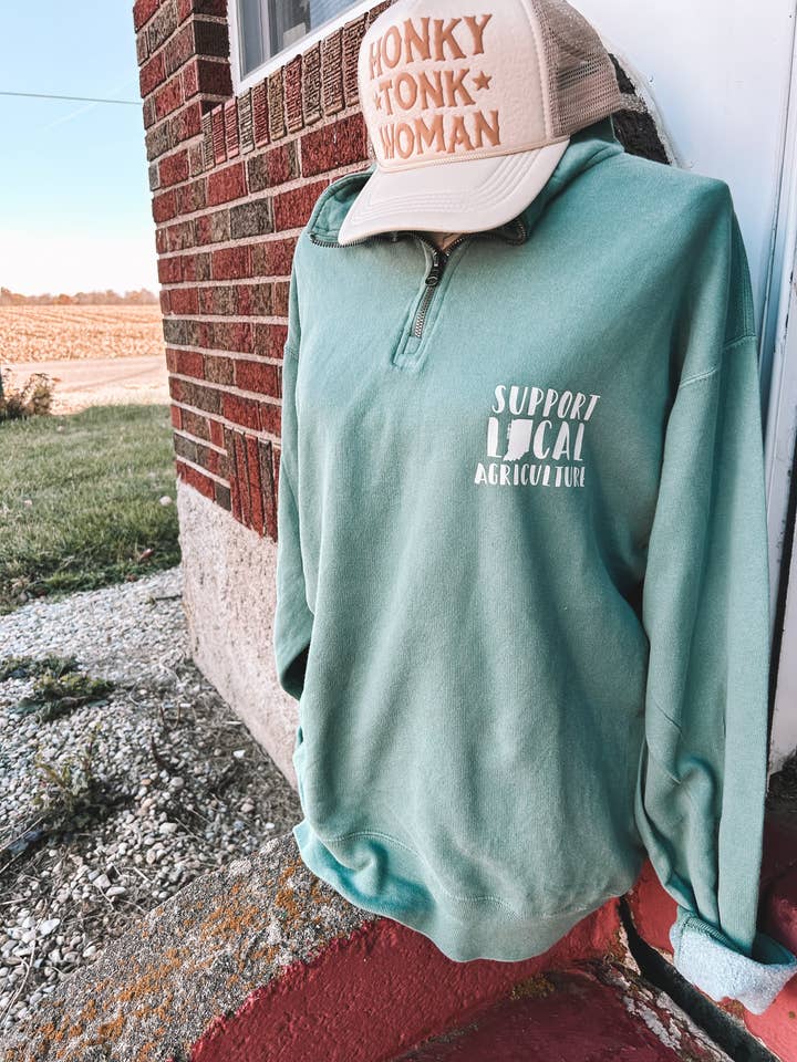 Support Local Ag 1/4 Zip for wholesale by The Herd & Co