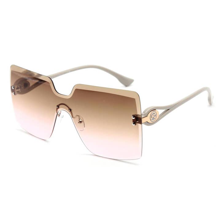 Dynasol Eyewear - Wholesale Sunglasses - Women's - Rimless Square One Piece Lens Plastic Sunglasses5
