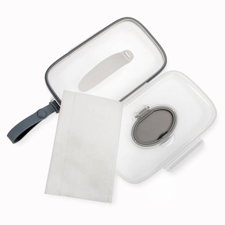 Dr. Talbot's - Wholesale Diaper Bag - Baby - Deluxe Travel Wipes Case, Clear Case with Grey Strap2