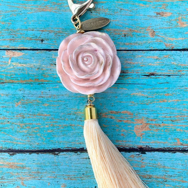 Lenora Dame - Wholesale Purse/Bag Accessory - Women's - Swan Lake Floral Tassel Purse Charm