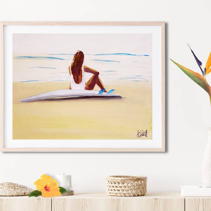 Sitting and Waiting Matted Print for wholesale by Paradise Now Hawaiʻi
