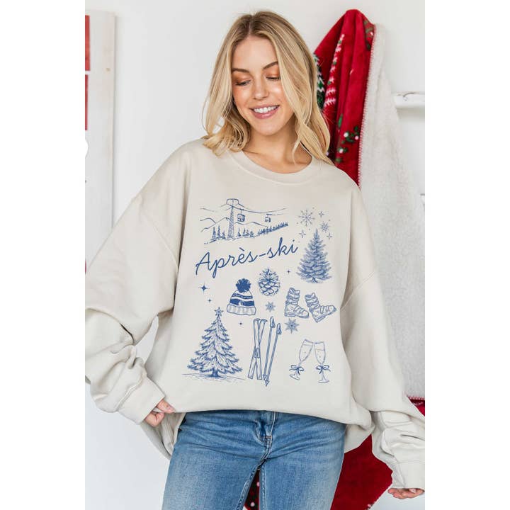 BLUME & CO. - Wholesale Graphic Sweatshirt - Women's - APRES SKI Oversized Graphic Sweatshirt2