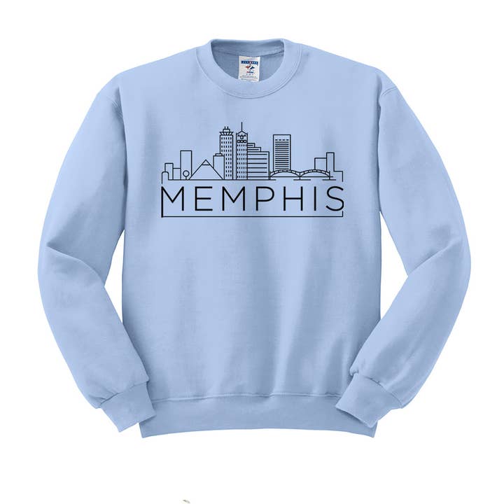 Skyline Memphis Tennessee Crewneck tröja för wholesale av Lucky Luna Apparel