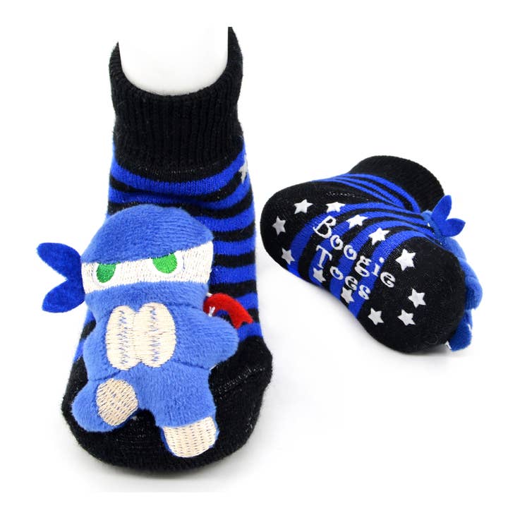 Chaussettes Hochet Boogie Toes Ninja Kid pour la vente par Boogie Toes
