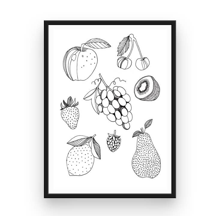 'Tutti Frutti' Print A4 for engroshandel hos Grace Bedford Design