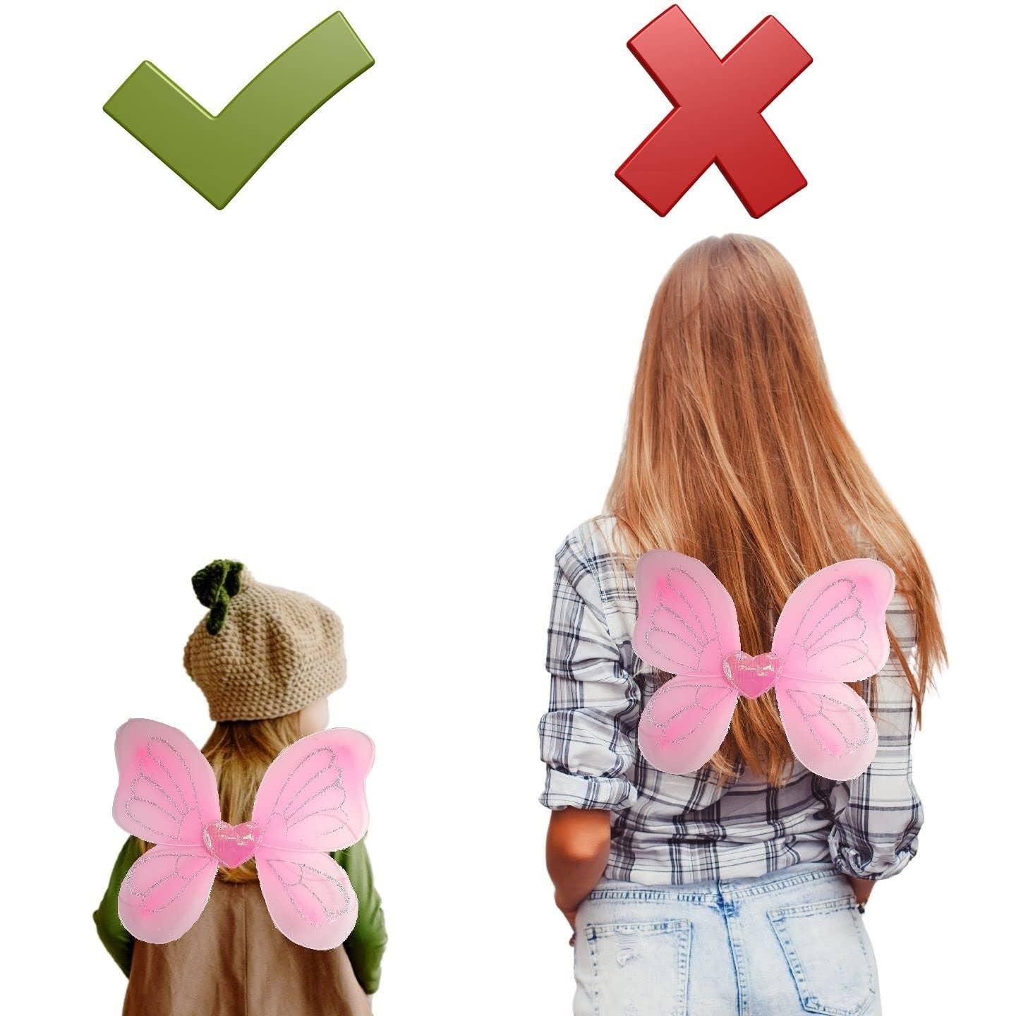 Topkids Accessories – wholesale Costume – Child – Angel Wings Fairy Butterfly Pixie Tinkerbell Fancy Dress Outfit Girls Dressing Up Costume Baby Toddler Kids Childs Small Tiny Mini Toy Fairywings Set Glitter24