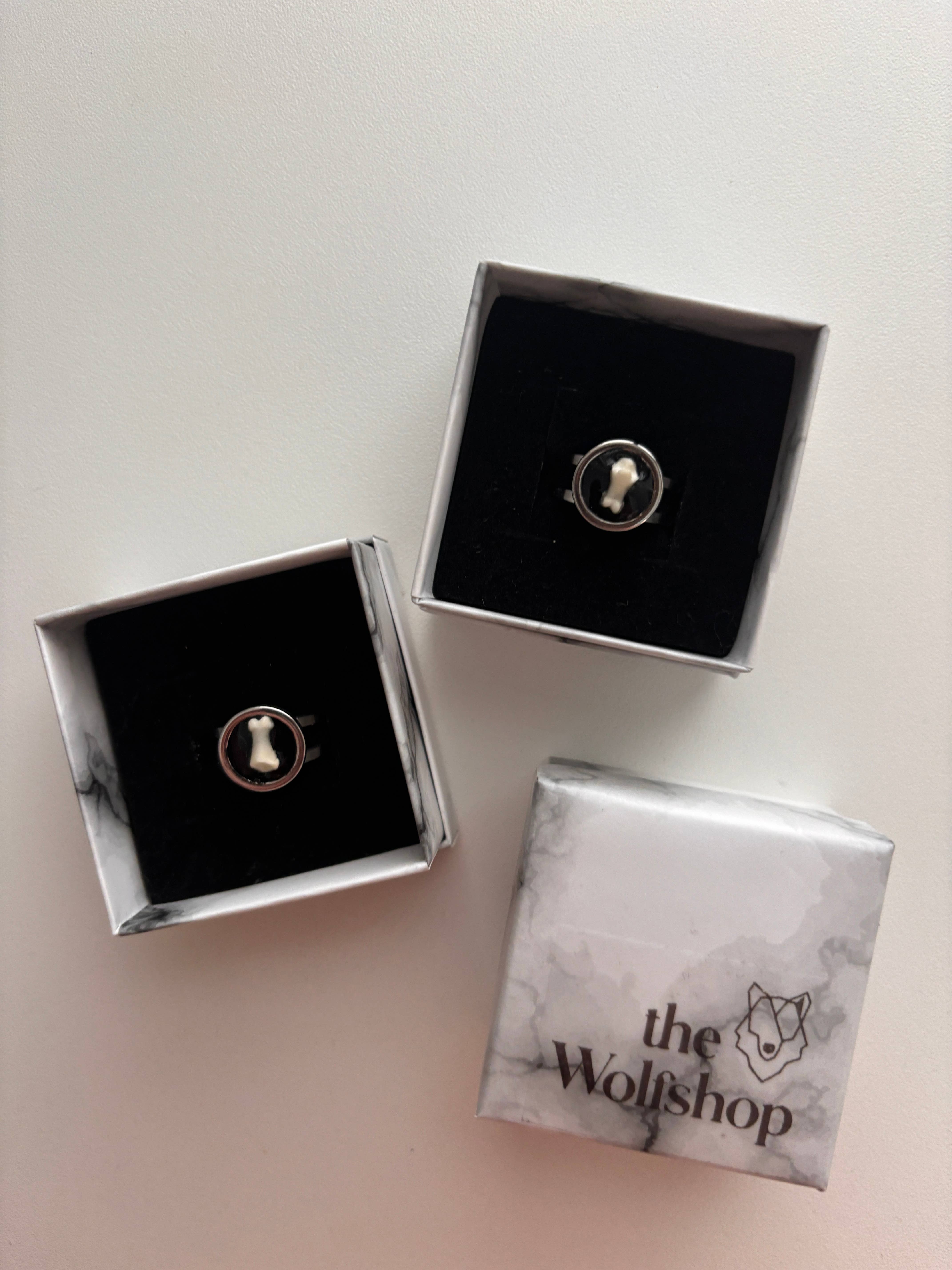 The Wolfshop - Wholesale Cocktail/Statement Ring - Oddity Ring - Tiny Raccoon Toe Bone2