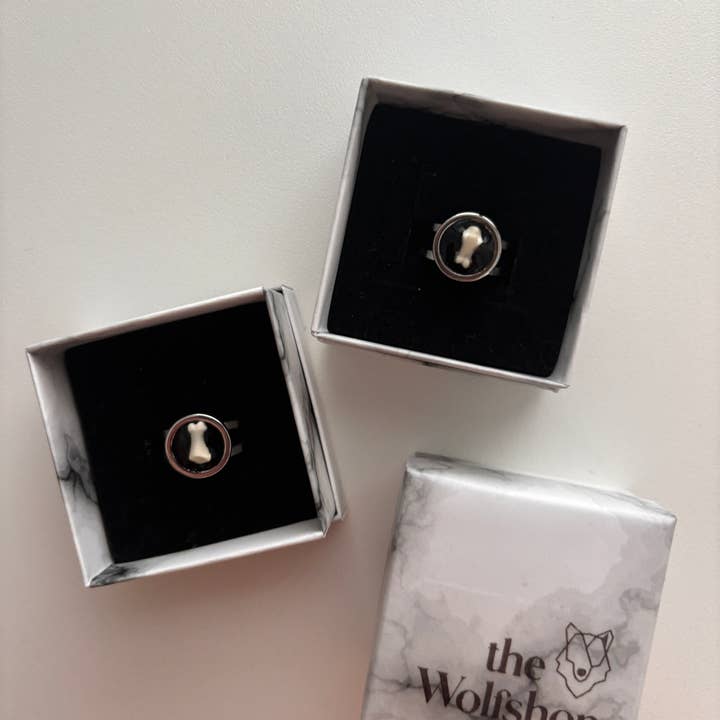 The Wolfshop - Wholesale Cocktail/Statement Ring - Oddity Ring - Tiny Raccoon Toe Bone2