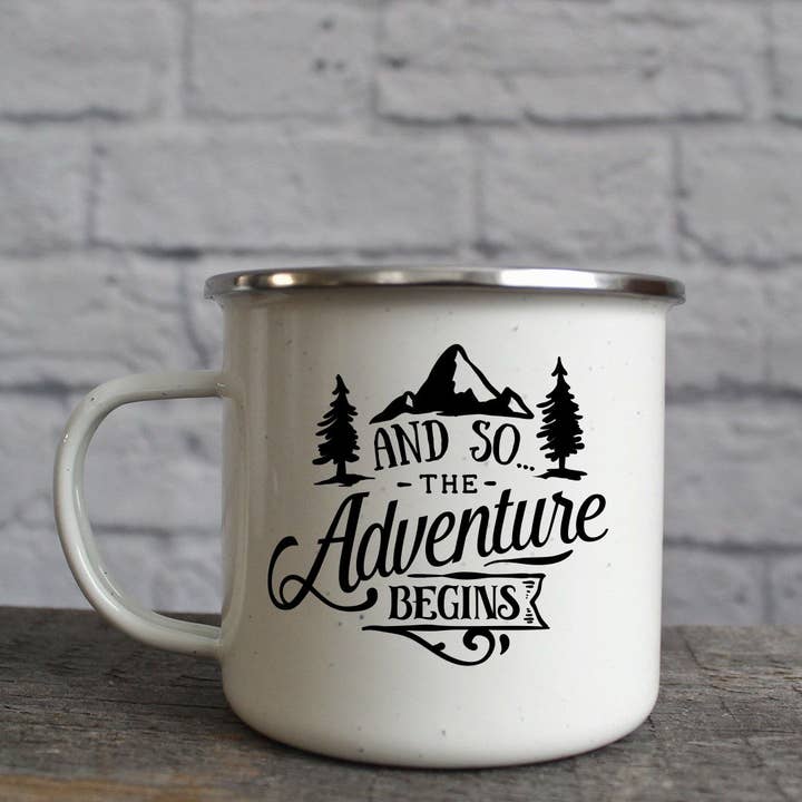 Katie & Company - Wholesale Insulated Mug/Tumbler - And So...the Adventure Begins Mountain Drinkware