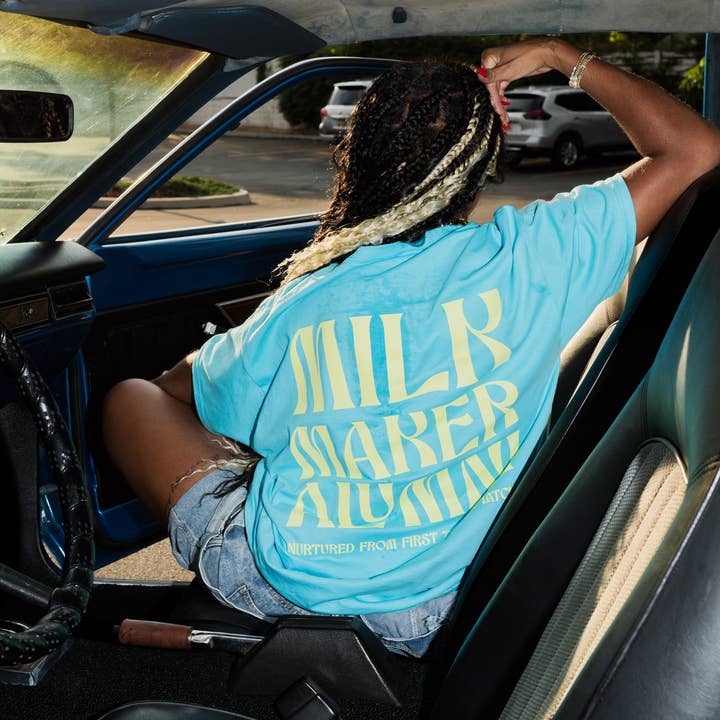 The Little Milk Bar - Wholesale Screen printed t-shirt – Women′s - Milk Maker Alumni Smiley Tee3