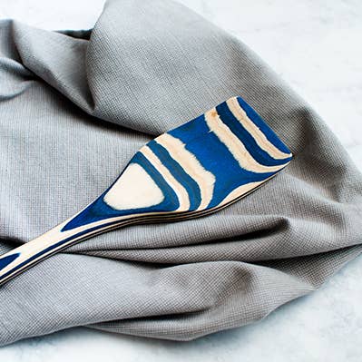 Island Bamboo – Großhandel Prannenheber/-wender – 30,5 cm blauer Pakka-Holz-Spat1