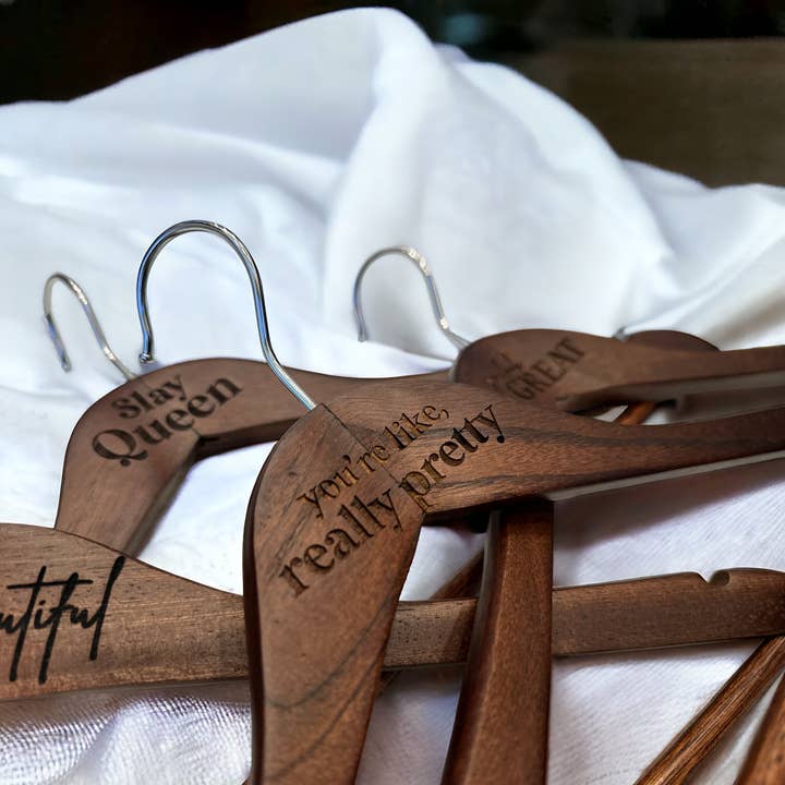 Wild Indigo - Wholesale Clothes Hangers - Positive Affirmation Wooden Hangers Set of 42