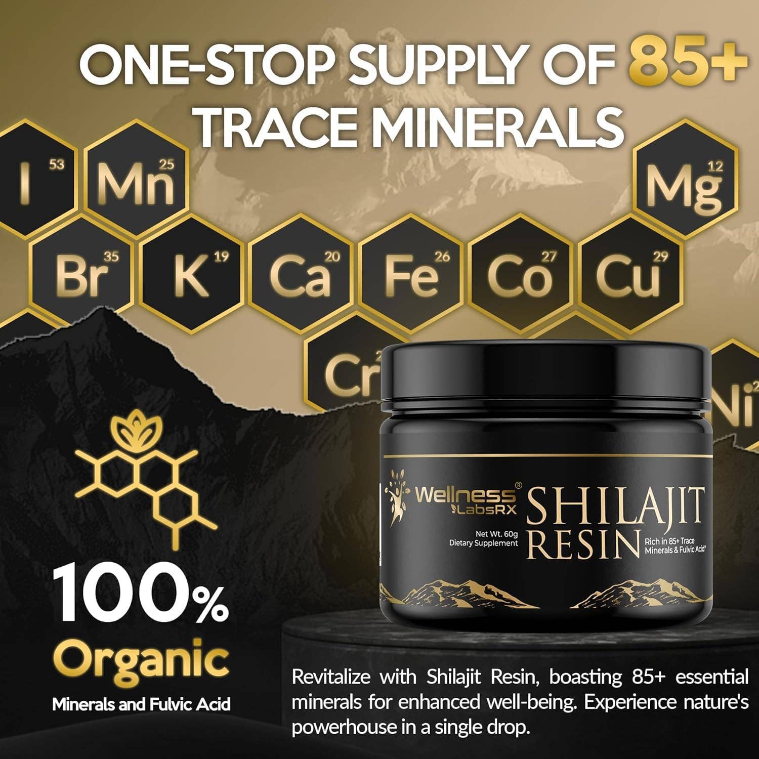 Health & Wellness Associates Inc. - Wholesale Oral Supplement/Vitamin - Pure Himalayan Organic Shilajit Resin 500mg Per Serving - 80% Fulvic Acid – 2 oz3