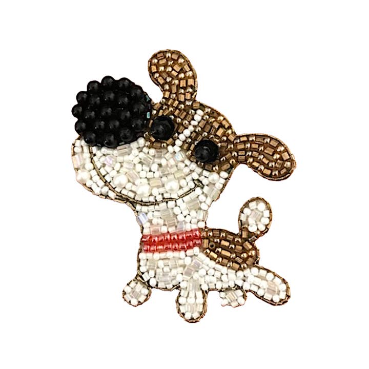 Beaded Dog Brooch, Lily Posh Animal Brooch Pin for wholesale by Lily Posh